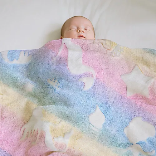 Miniatura 13 de Softan Manta Decorativa de Unicornios para Niños que Brilla en la Oscuridad, Regalos de Manta para Niños y Niñas, Manta de Franela Suave y Acogedora