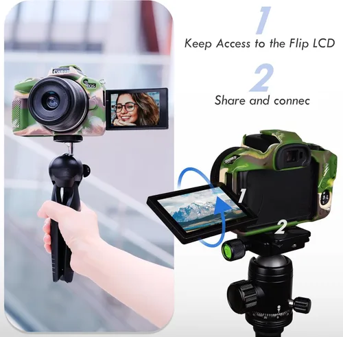 Miniatura 5 de Rieibi EOSR50 EOS R50 Funda protectora de silicona suave para cámara Canon EOS R50 EOSR50 Vlogging, ligera EOS R50 Funda para cámara de cámara Grip