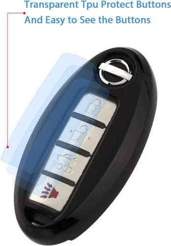 Miniatura 6 de XIYANG TRADE Funda para llavero Nissan con llavero, funda de TPU suave para llave de protección completa para Altima Rogue Maxima Sentra Infiniti