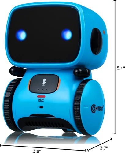 Miniatura 7 de Contixo R1 Juguete robot para niños, robots inteligentes interactivos azules con control de voz, que hablan, bailan, aprenden, sensor táctil