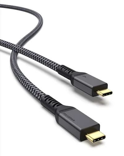 Maxonar Cable Thunderbolt 4 de 16.5 pies de largo con sincronización de datos de 20 Gbps/carga de 100 W y 4K a 60 Hz para dispositivos Thunderbolt