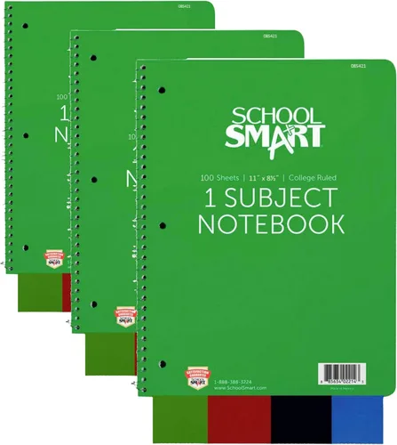 Miniatura 10 de School Smart Cuaderno de espiral no perforado de 1 materia, 100 hojas, 11 x 8-1/2 pulgadas