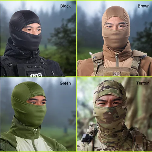 Miniatura 6 de Máscara facial de camuflaje militar, bandana, pasamontañas, capucha para hombres y mujeres, entrenamiento táctico, ciclismo, esquí, resistente al