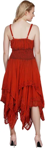 Miniatura 6 de Wevez Vestido bordado con tirantes delgados para mujer