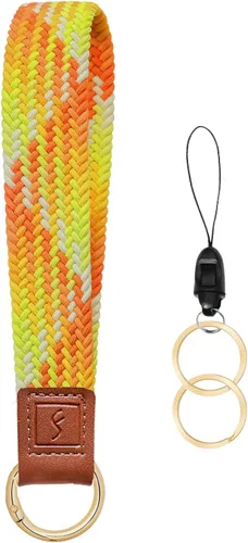 Miniatura 17 de Fishent Llavero elástico, bonito llavero de pulsera, cordón de muñeca tejido mejorado para llaves, llaveros para mujeres y hombres, llaves