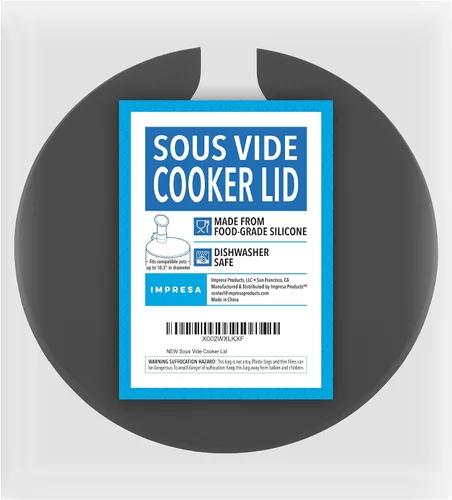 Miniatura 6 de IMPRESA Sous Vide - Tapa de silicona para ollas de hasta 10.5 pulgadas, color negro, control de temperatura de precisión compatible con olla