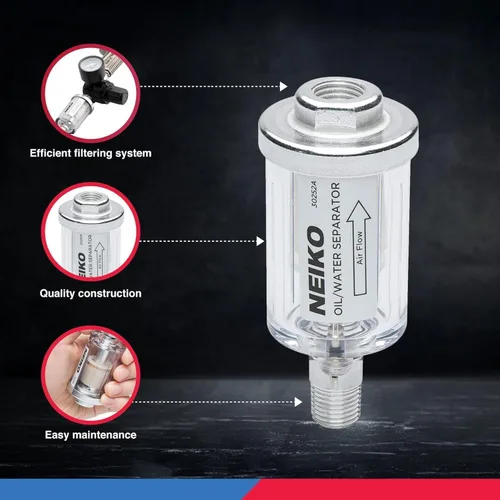 Miniatura 4 de Neiko Separador de agua y aceite en línea, 1/4" NPT