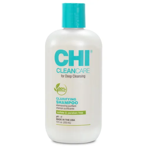 CHI CleanCare Champú Clarificante, Limpia Profundamente el Cabello y el Cuero Cabelludo, Elimina la Acumulación y Restaura la Humedad del Cabello,