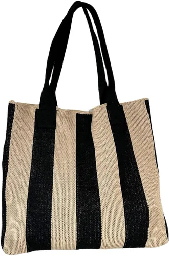 Miniatura 12 de ENBEI Bolsos de mano estéticos Bolsos de hombro Bolsos de mano de ganchillo Bolsos grandes Bolso de compras de hombro bolso grande bolso lindo Rayas