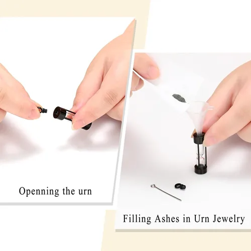 Miniatura 4 de Oinsi Eternity Memory - Collar de urna de reloj de arena para cremación, colgantes de joyería para mujeres y hombres, caja de regalo + kits