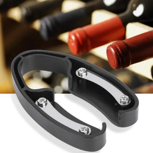 Miniatura 5 de Fdit Abridor de botellas de vino fácil cortador de papel de hoja para botellas de vino abrebotellas de estaño (negro))