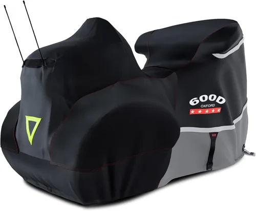 Miniatura 11 de Funda para motocicleta 600D resistente para todas las estaciones, universal, impermeable, protección solar al aire libre, duradera, reflectante Negro