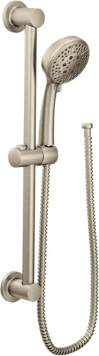 Miniatura 2 de Moen Eco-Performance 3669EPBN - Cabezal de ducha de mano con 4 pulverizadores de níquel cepillado con manguera de 69 pulgadas de largo con barra
