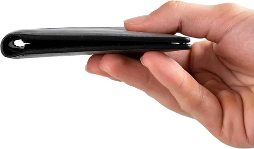 Miniatura 9 de DiLoro Billetera de cuero delgada para hombre con bolsillo y tecnología de bloqueo RFID marrón oscuro Nappa Cartera RFID