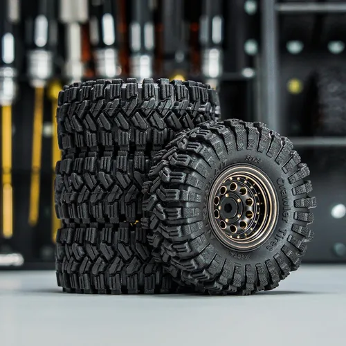 Miniatura 6 de Juego de neumáticos de rueda Beadlock de 1.0 de latón con revestimiento negro INJORA para Axial SCX24 AX24 TRX4M FCX24, actualización 1/24 1/18