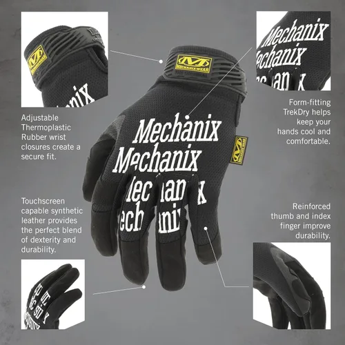 Miniatura 3 de Mechanix Wear Guantes de trabajo originales - Guantes de trabajo multiusos para exteriores - Ajuste seguro - Duraderos y lavables a máquina