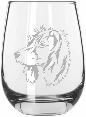 Miniatura 358 de Sakhalin Husky Dog - Copa de vino grabada personalizada de 15.25 onzas sin tallo