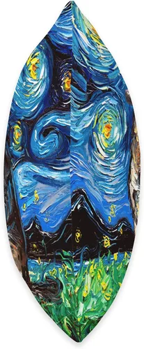 Miniatura 2 de Sagittarius Gallery Happy German Shepherd Starry Night Dog Art by Aja Throw Pillow (16.0 x 16.0 in), multicolor