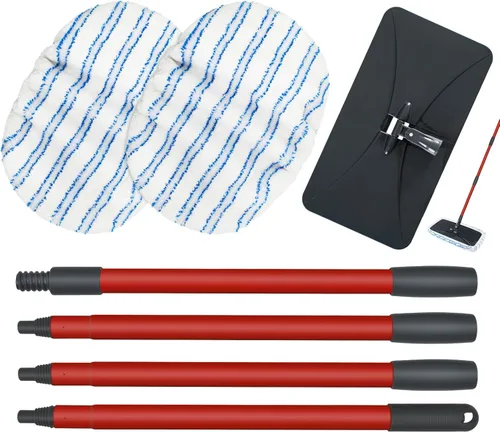 Miniatura 8 de Microtrapos de microfibra planos para limpieza de pisos Ocedar para pisos de madera y más, trapo plano de superficie grande para polvo con 2 Azul