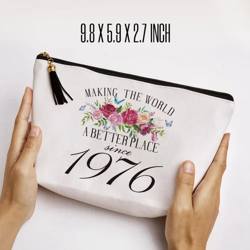 Miniatura 4 de 16, 30, 40, 50, 60, 70, 80, regalo de cumpleaños para mujeres, mejor amiga, abuela, mamá, hermana, tía, bolsa de cosméticos de viaje, Desde 1976