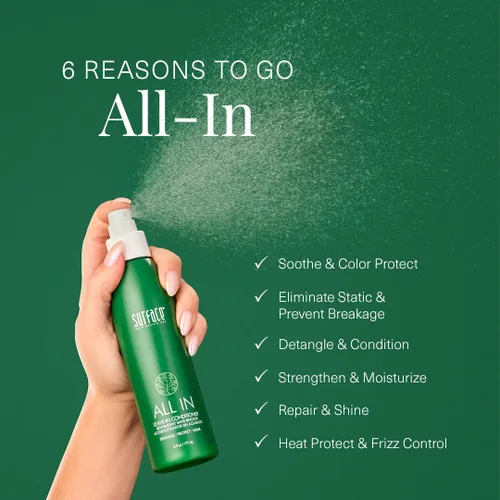 Miniatura 5 de SURFACE Hair All in - Acondicionador sin enjuague, desenreda, controla el encrespamiento y fortalece para todo tipo de cabello, 6 onzas líquidas