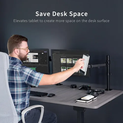 Miniatura 6 de VIVO Soporte universal de escritorio para tableta, adaptador de brazo único para portátiles 2 en 1, soporta monitores portátiles de hasta 15.6