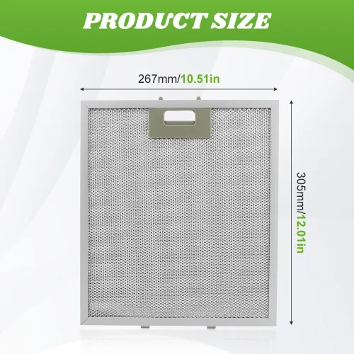 Miniatura 2 de W10169961A - Filtro de campana extractora de 5 capas, color plateado, filtro de grasa de campana de malla de aluminio de 10.5 x 12 pulgadas, apto