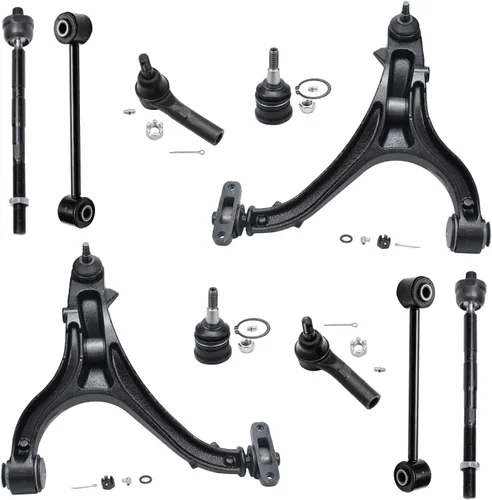 Miniatura 10 de Detroit Axle - Kit de suspensión frontal de 10 piezas para Jeep 2002-2004 Liberty, 2 brazos de control superiores con rótula 2 rótulas inferiores, 4