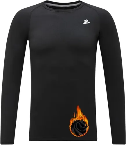 DEVOROPA Camiseta térmica de compresión para niños y jóvenes, camiseta interior de manga larga de forro polar para fútbol y béisbol