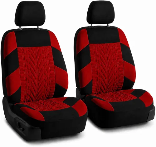 Miniatura 14 de FH Group - Juego de fundas de asiento delantero de automóvil de tela de alta calidad, para asientos con respaldo bajo con reposacabezas extraíble