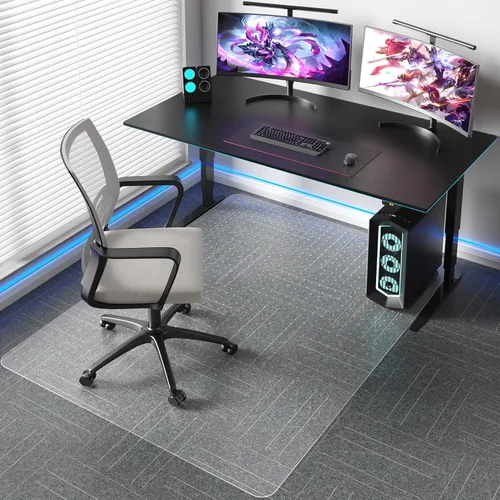 Miniatura 10 de TYDLE Tapete transparente para silla, de 36 x 48 pulgadas, tapete para silla de oficina para suelos duros, tapete de vinilo para sillas
