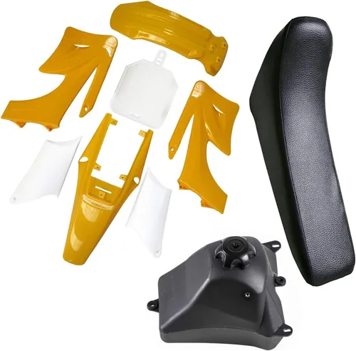 Miniatura 14 de TDPRO Kit de carenado de plástico, piezas de guardabarros y asiento negro y depósito de combustible de gasolina de gasolina de 3 litros para Apollo