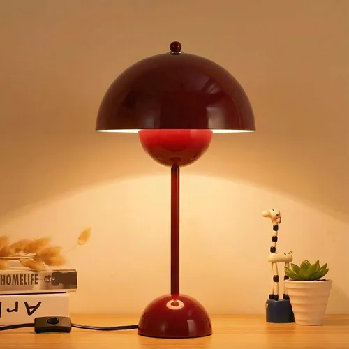 Miniatura 12 de COSYLUX Moderna lámpara de mesa pequeña para dormitorio, bonita lámpara de lectura con pantalla de cúpula reflectante para sala de estar, habitación