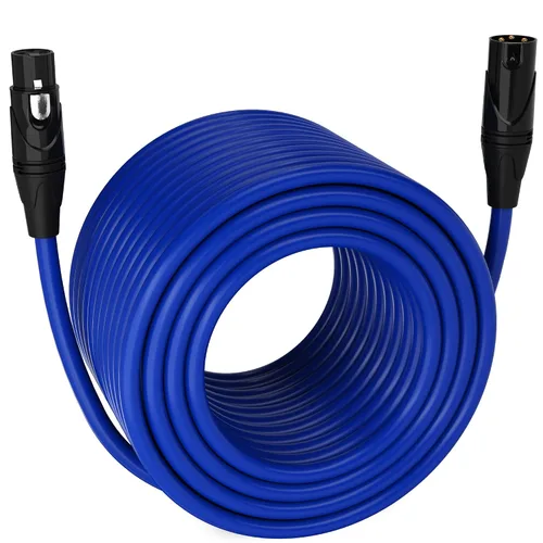 Miniatura 139 de LyxPro Cable de micrófono XLR hembra a macho de ángulo recto de 3 pines de 1.5 pies para altavoces amplificados, interfaz de audio, rendimiento