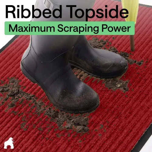 Miniatura 13 de GORILLA GRIP Tapete impermeable para puerta de protección de tráfico, 35 x 23 pulgadas, tapetes de entrada resistentes, tapetes comerciales con Negro