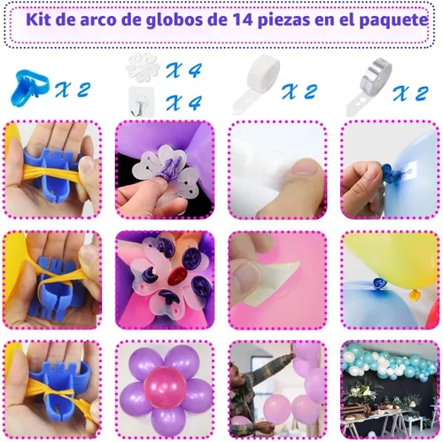 Miniatura 2 de Electric Balloon Pump, Portable 2 Modes Balloon Blower Machine with 14 Balloon Arch Kits, Air Pump for Balloon, Balloon Inflator for Party