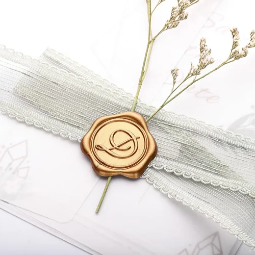 Miniatura 5 de Yoption - Pegatinas de sello de cera con letra inicial del alfabeto D, paquete de 100 pegatinas autoadhesivas de oro antiguo, letras para sobres