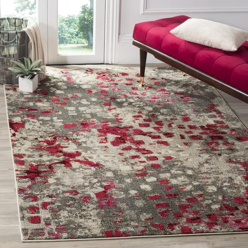 Miniatura 31 de SAFAVIEH colección Monaco MNC225E - Alfombra boho chic con diseño abstracto de acuarela, no suelta pelusa, para sala, habitación, comedor, oficina