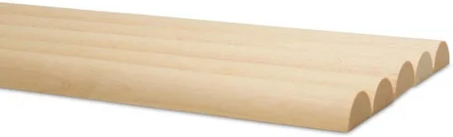 Varillas de madera divididas de 48 pulgadas x 1 pulgada, paquete de 2 tacos de madera largos sin terminar divididos para bricolaje de madera para