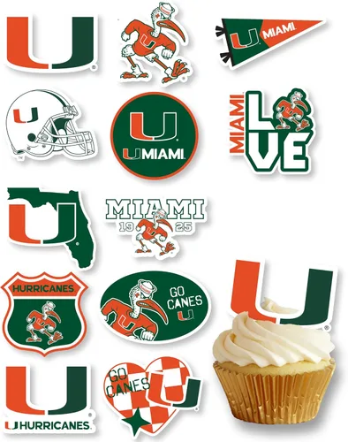 Miniatura 24 de Decoraciones para cupcakes de la Universidad de Alabama, suministros para fiestas de fútbol americano, cumpleaños, graduación (24 piezas)