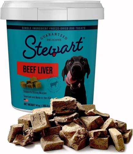 Miniatura 10 de Stewart Golosinas de hígado de res para perros, 4 onzas, ~ 90 piezas, crudas liofilizadas, de un solo ingrediente, golosinas de entrenamiento