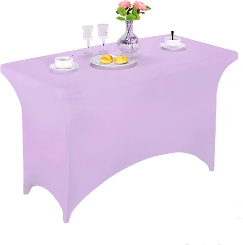 Miniatura 26 de LZY Cubierta de Mesa Elástica Ajustable de Spandex para Mesa Plegable de 6 pies, 4 pies o 8 pies, Mantel de Cóctel Rectangular, Perfecto para Champn