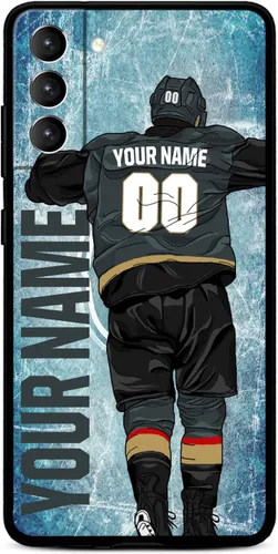 Miniatura 24 de Funda personalizada de hockey sobre hielo con nombre y número para Samsung Galaxy S22 S23 S21+ S20 Ultre S21 FE S10 S8 S9 Plus, silicona líquida