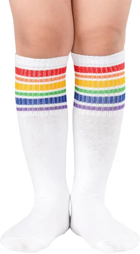 Calcetines de fútbol para niños calcetines de tubo alto hasta la rodilla calcetines de uniforme de algodón lindos calcetines deportivos para niños y