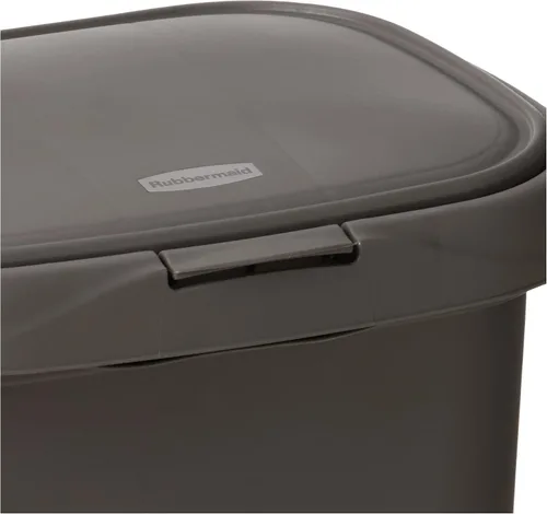 Miniatura 3 de Rubbermaid Bote de Basura con Tapa de Resorte de 13 Galones Gris de Plástico para Hogar/Cocina/Oficina/Garaje