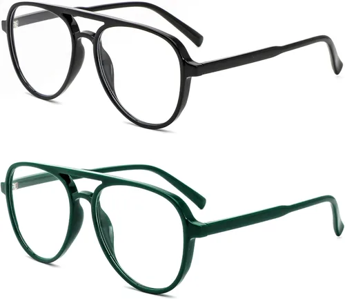 Miniatura 10 de DXYXYO Lentes de lectura retro estilo aviador para mujer, para hombre, ligeros, con bloqueo de luz azul, para lectura de computadora