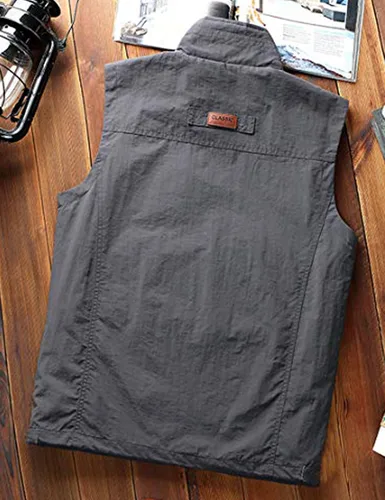 Miniatura 3 de Yimoon Chaleco utilitario para hombre, chaleco de pesca, safari, con bolsillos