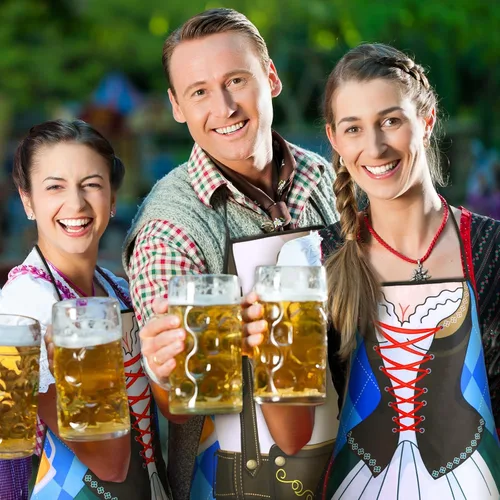 Miniatura 5 de Suhine Delantal de Oktoberfest, 6 piezas, decoración de fiesta de Oktoberfest, delantal de cocina alemana, delantal de tirolesa, delantal