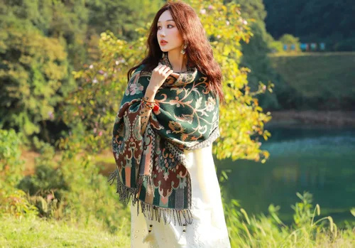 Miniatura 51 de iCuviy Bufanda grande de moda para invierno, chales y envolturas para mujer, extra suave, sensación de cachemira, bufandas frías para mujer