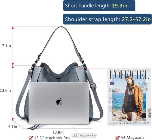 Miniatura 5 de Realer Hobo - Bolsos para carteras para mujer, bandolera grande con borla.